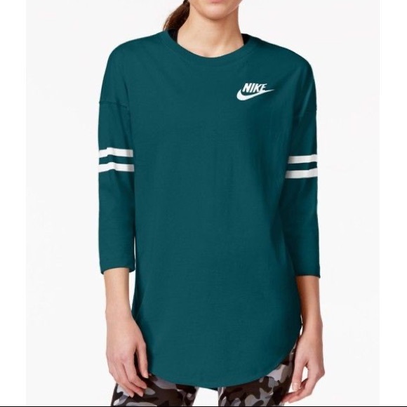 Teal Nike Spirit Jersey 3/4 Sleeve Tee - Picture 2 of 12